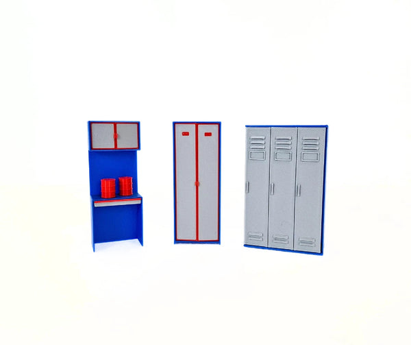 1:24 Scale Model Car Garage Cabinets - Workshop Furniture – Diorama Accessories