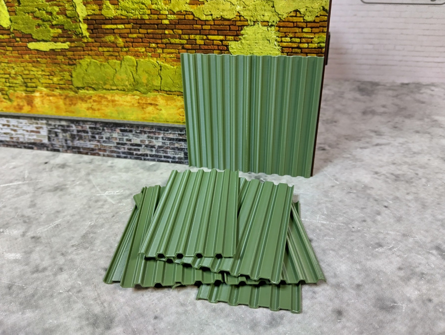 Corrugated roofing sheets 1/24 scale Diorama building parts Metal roof panels