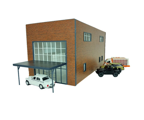 Commercial building 1:43 scale diorama – industrial facility with realistic details.