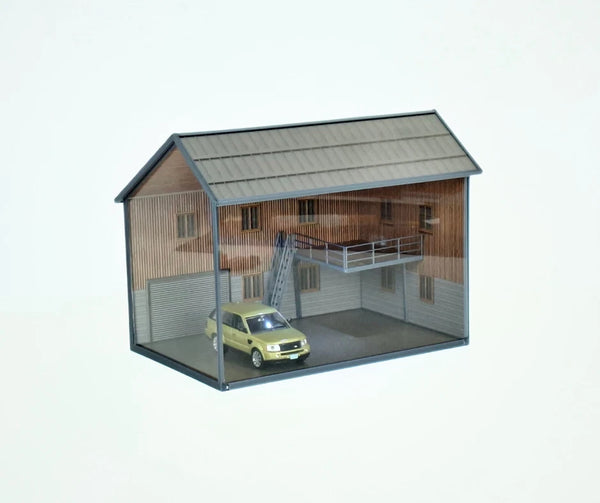1:43 Scale Diorama Model Car Display Case – Warehouse / Auto Garage Scene