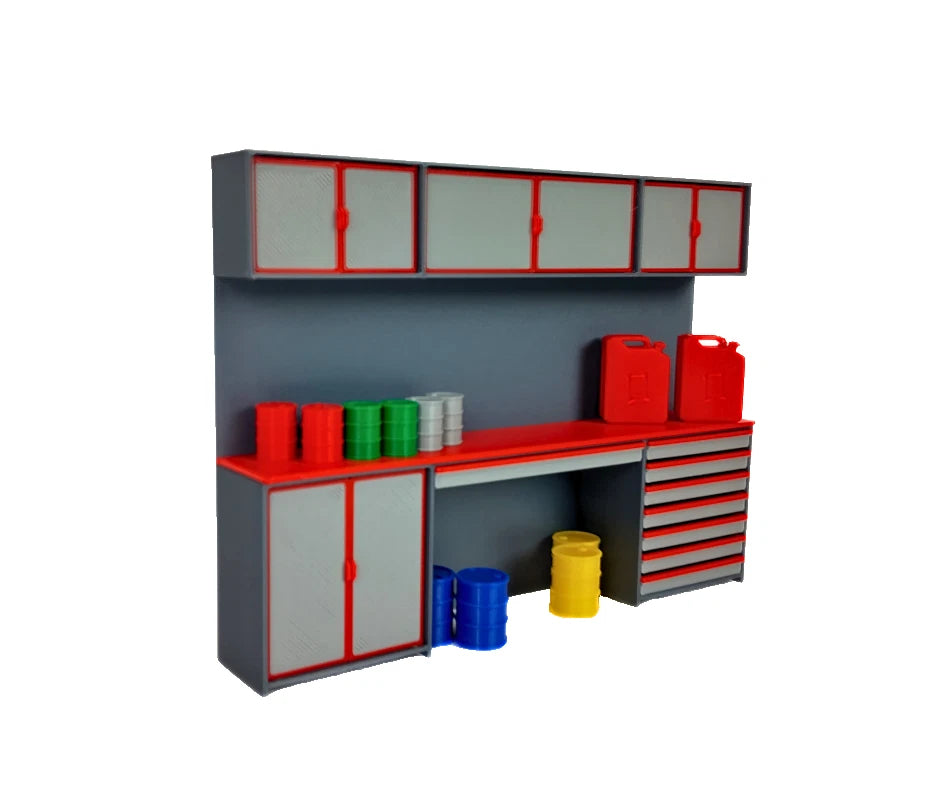 1:18 Scale Tool Cabinet with Accessories – Model Car Garage Diorama Equipment