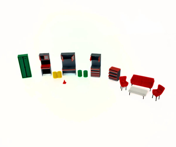 1:43 Scale Garage Furniture Set – Detailed Workshop & Auto Service Accessories