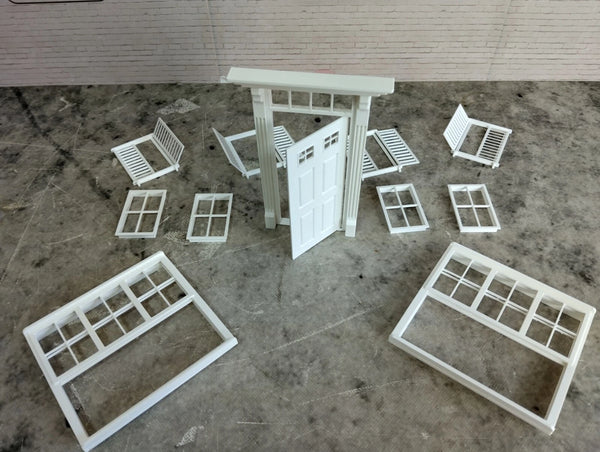 Diorama model building parts 1:18 scale Entry door and House windows