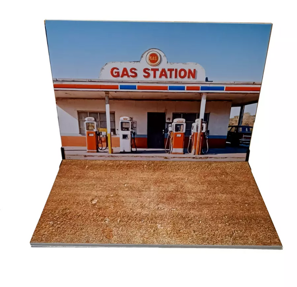 Gas station display Diorama model 1/24 Petrol station Scale 1:24 Miniature