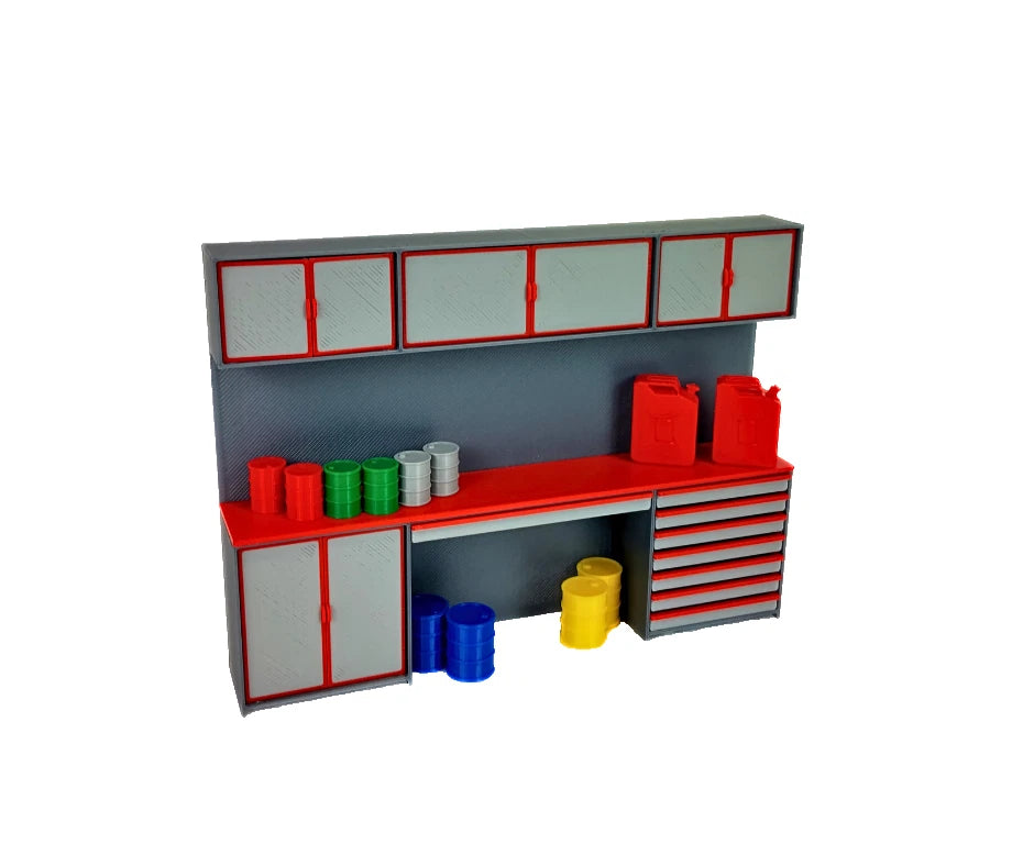1:18 Scale Tool Cabinet with Accessories – Model Car Garage Diorama Equipment