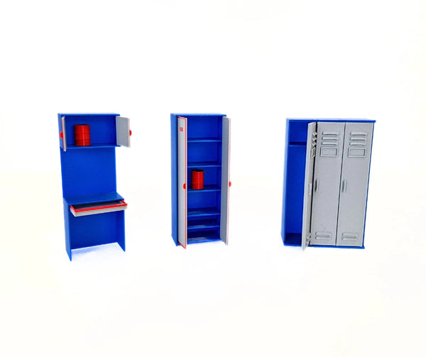 1:24 Scale Model Car Garage Cabinets - Workshop Furniture – Diorama Accessories