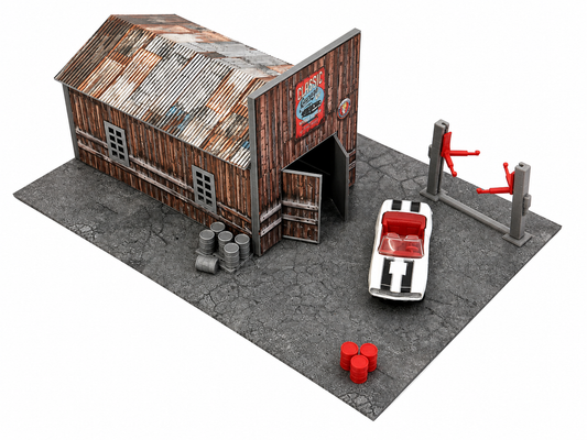 Scale 1:60–1:64 Auto Service Garage Diorama Car Garage Display Diecast Cars Miniature