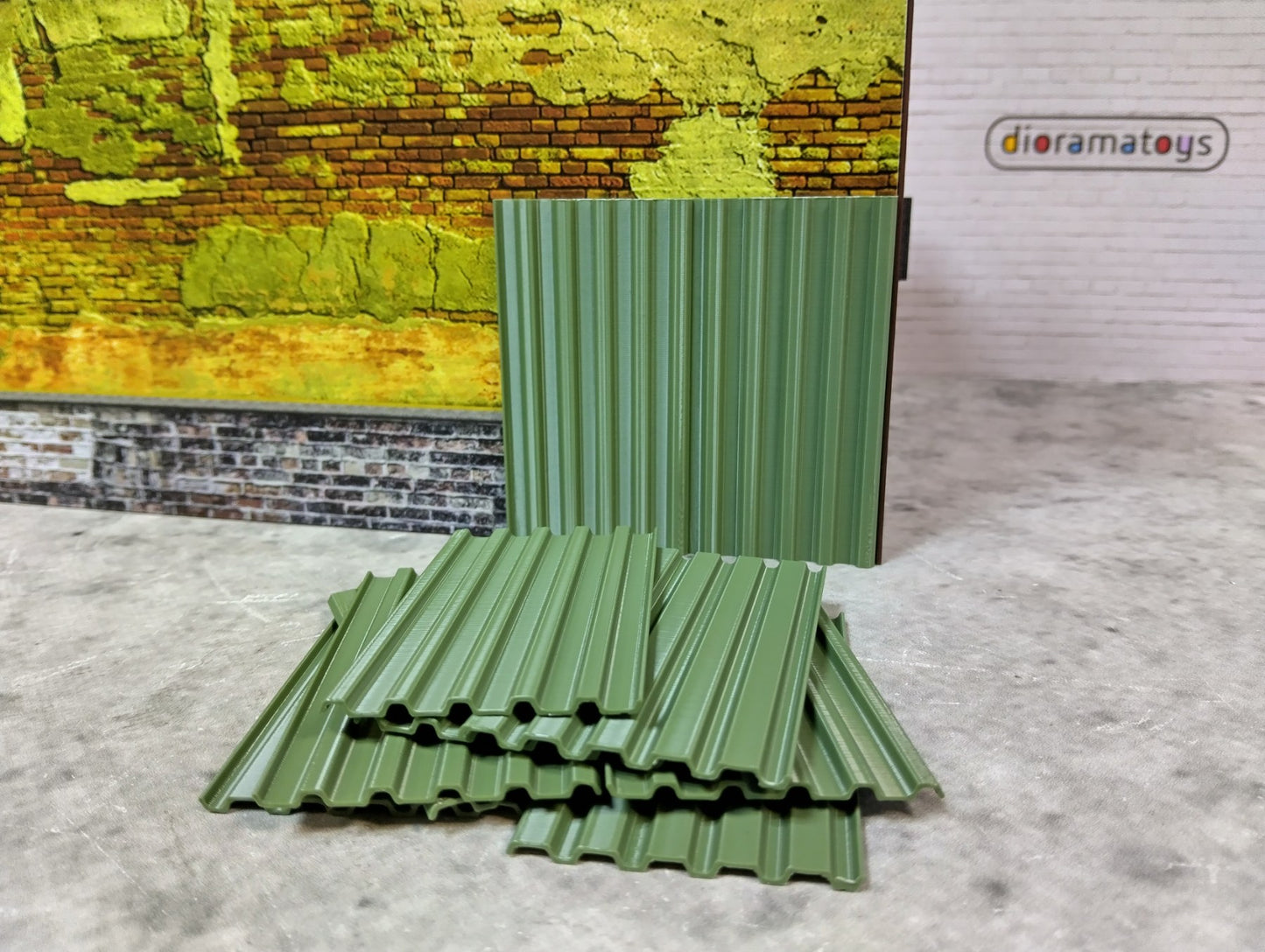 Corrugated roofing sheets 1/24 scale Diorama building parts Metal roof panels