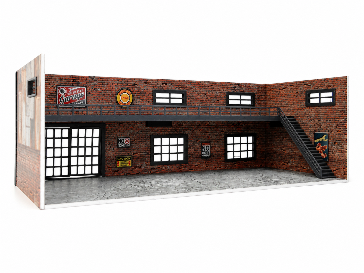 Two-floor brick garage Diorama model kit Scale 1:60 - 1:64