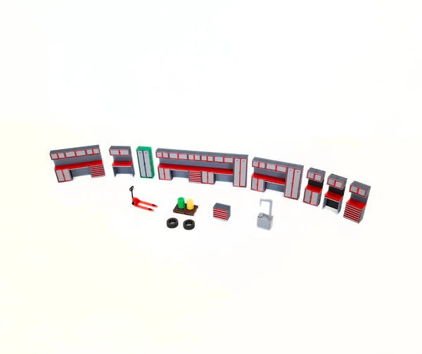 1:43 Scale Workshop Diorama Mega Set – Model Car Garage Furniture Accessories