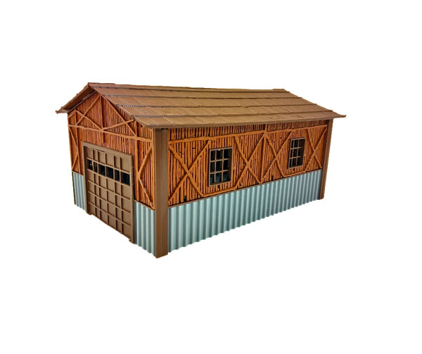 Country Barn Scale 1:43 Diorama Building Model - Miniature Car Display Decor