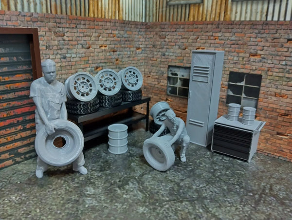 Auto garage equipment 1/18 scale Diorama parts