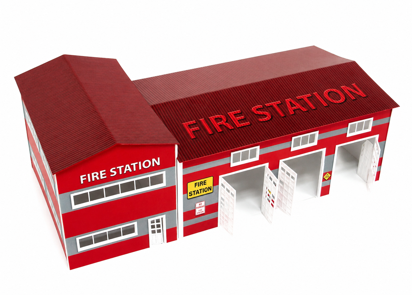 Scale 1:43 Fire station set Diorama model kit Display decoration Fire department miniature model