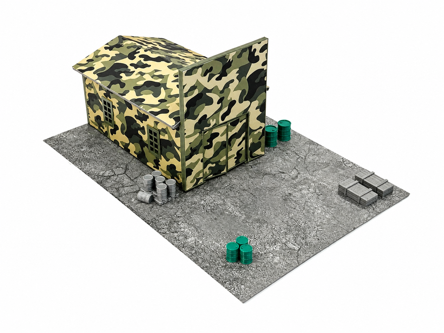 Military Car Garage Diorama – Scale 1:60–1:64 Display Diecast Vehicle Models