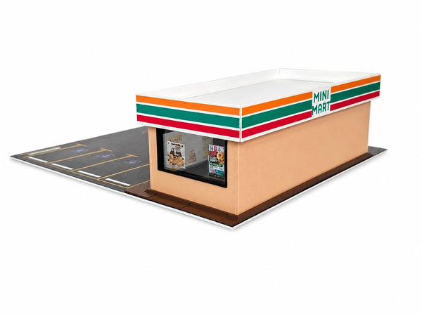 1:64 Scale Convenience Store Diorama Model Kit Diecast Model Car Parking Display