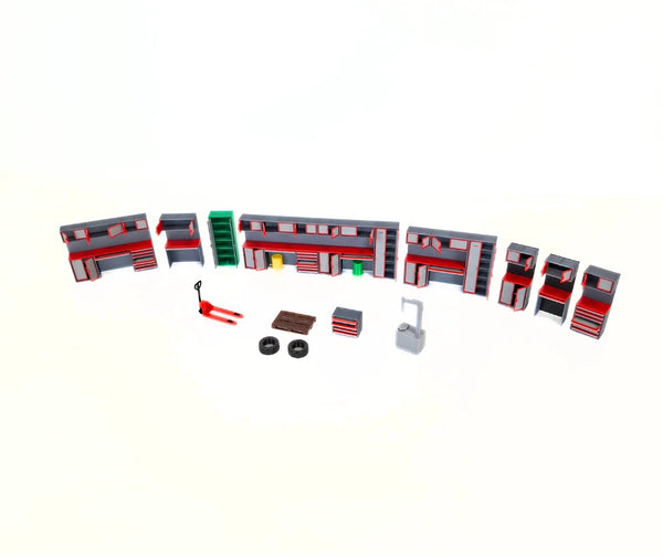 1:43 Scale Workshop Diorama Mega Set – Model Car Garage Furniture Accessories