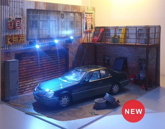 Garage Diorama Lighting for 1:18 / 1:24 Scale Model Cars