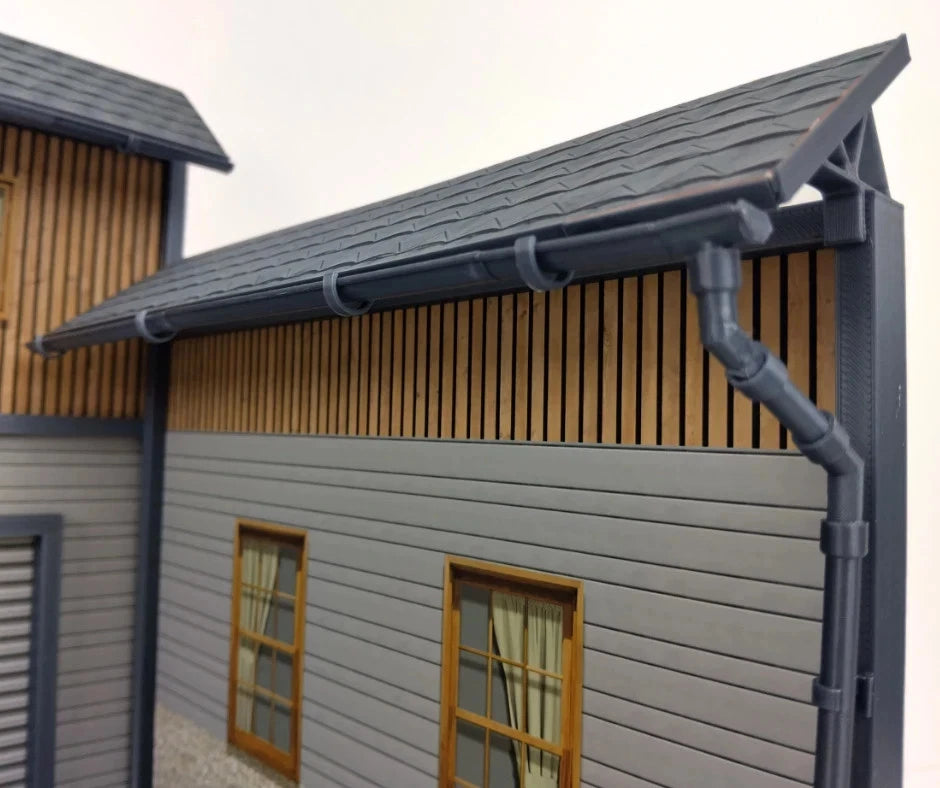 Miniature Diorama Gutters Set Scale 1:18 Model Making Supplies Accessories 1/18