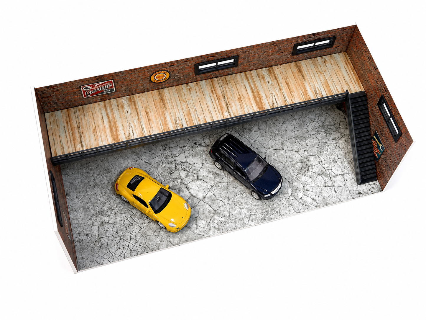 Two-floor brick garage Diorama model kit Scale 1:60 - 1:64