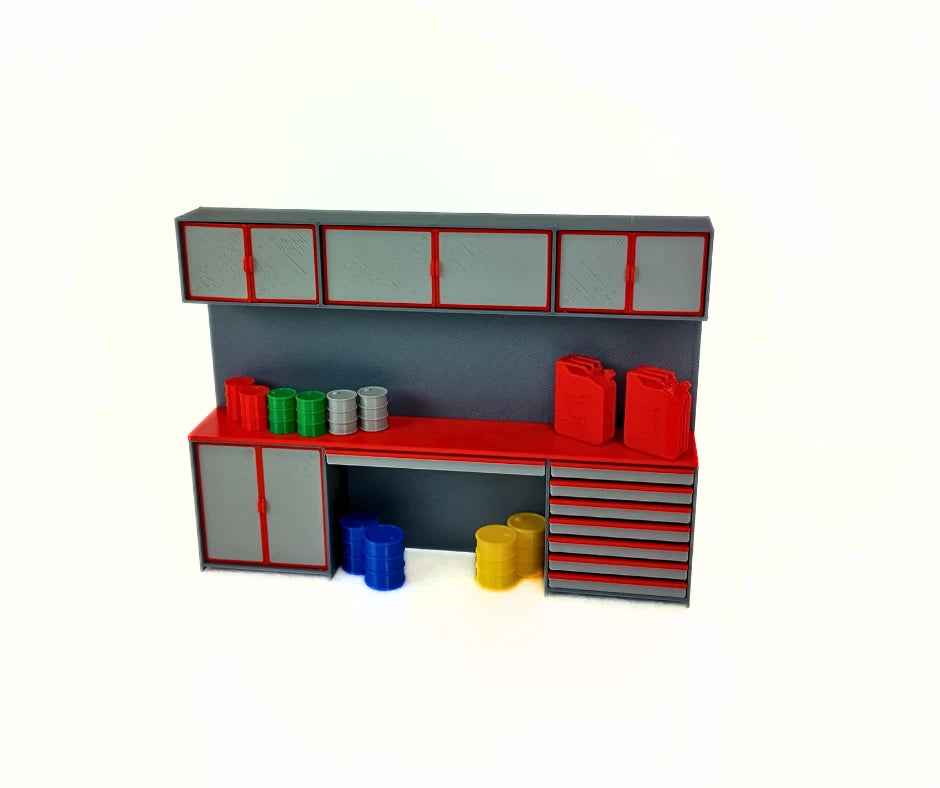 1:18 Scale Tool Cabinet with Accessories – Model Car Garage Diorama Equipment