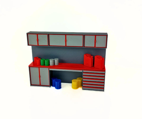 1:18 Scale Tool Cabinet with Accessories – Model Car Garage Diorama Equipment