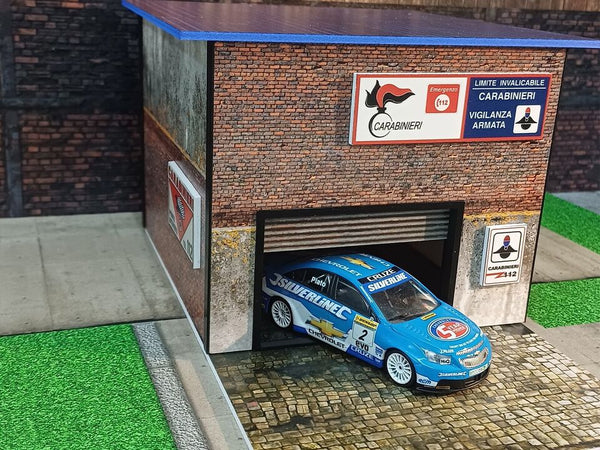 1:43 Diorama Carabinieri Garage Model car display, Diorama car Display