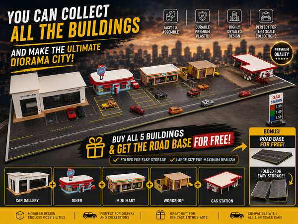 1:64 Scale American Diner Diorama Kit Restaurant Display Fast Food Building