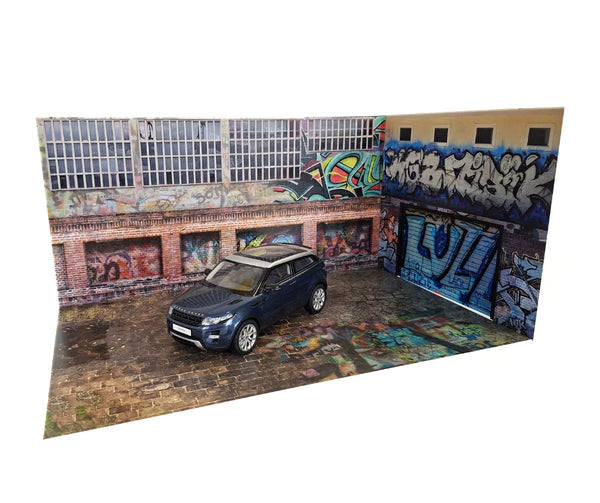 1:18 Scale Urban Graffiti Garage Diorama Kit - Model Car Display Scene SIZE 1/18