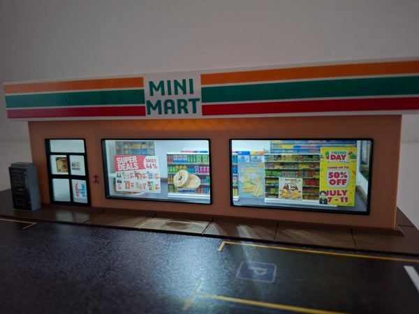 1:64 Scale Convenience Store Diorama Model Kit Diecast Model Car Parking Display