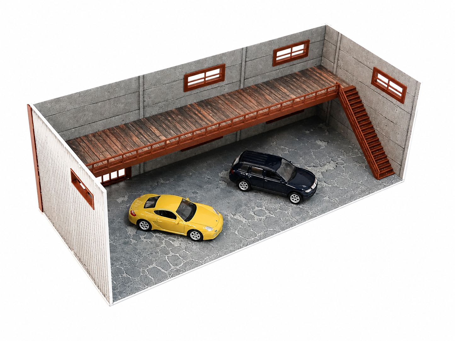 Two-Floor Auto Service Car Model Diorama Garage Display Scale 1:60 - 1:64
