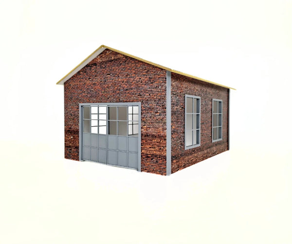 Brick Garage Diorama Kit – 1:24 Scale Diecast Model Car Display Building 1/24