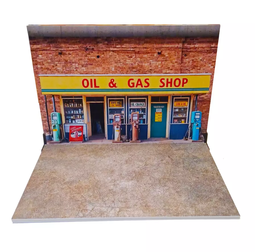 Gas & Oil Shop Die-cast cars display Scale 1:24 Diorama model kit