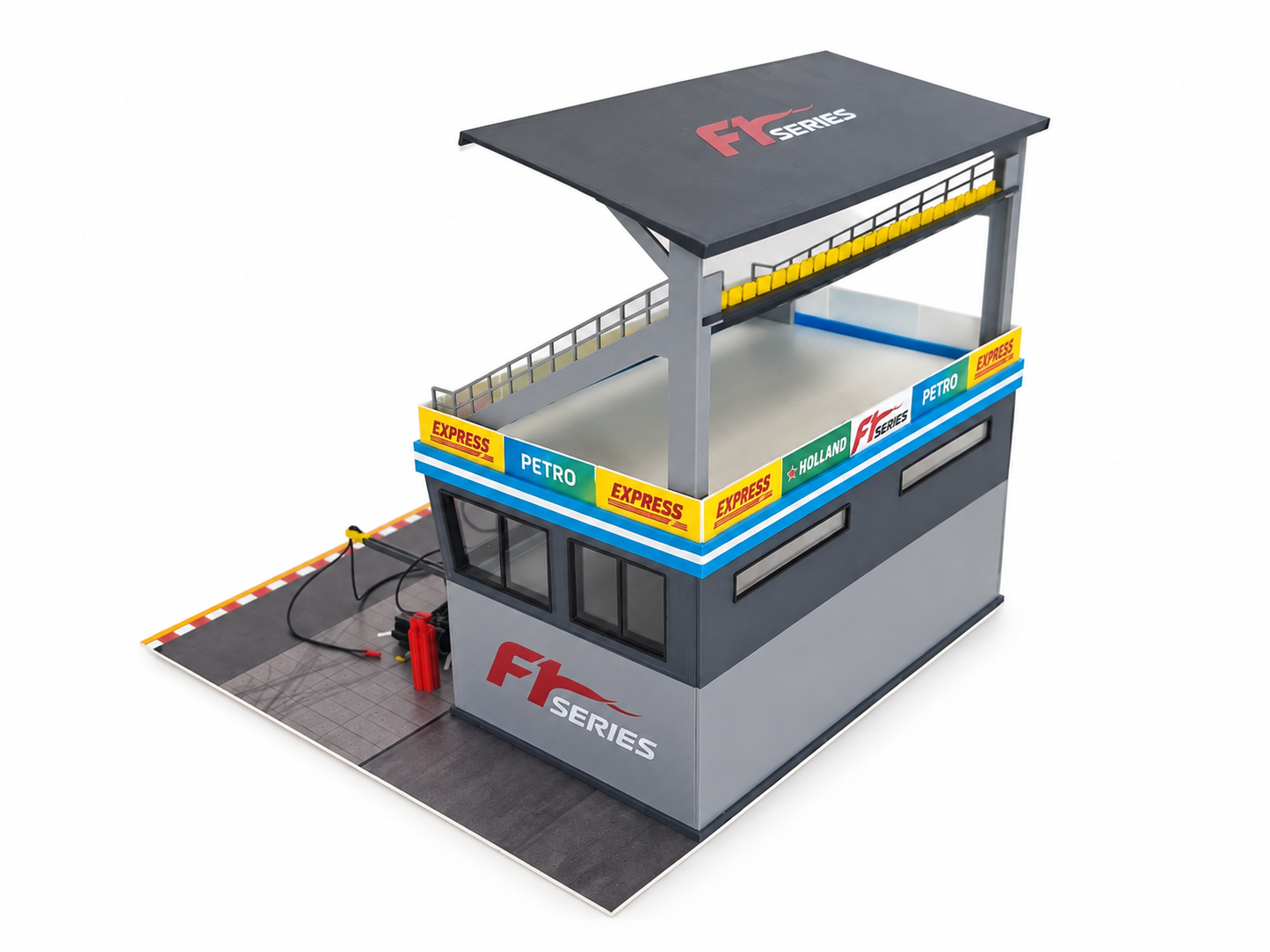 1:64 Scale Diorama City Pit Stop Garage Building Set – Model Car Racing Display