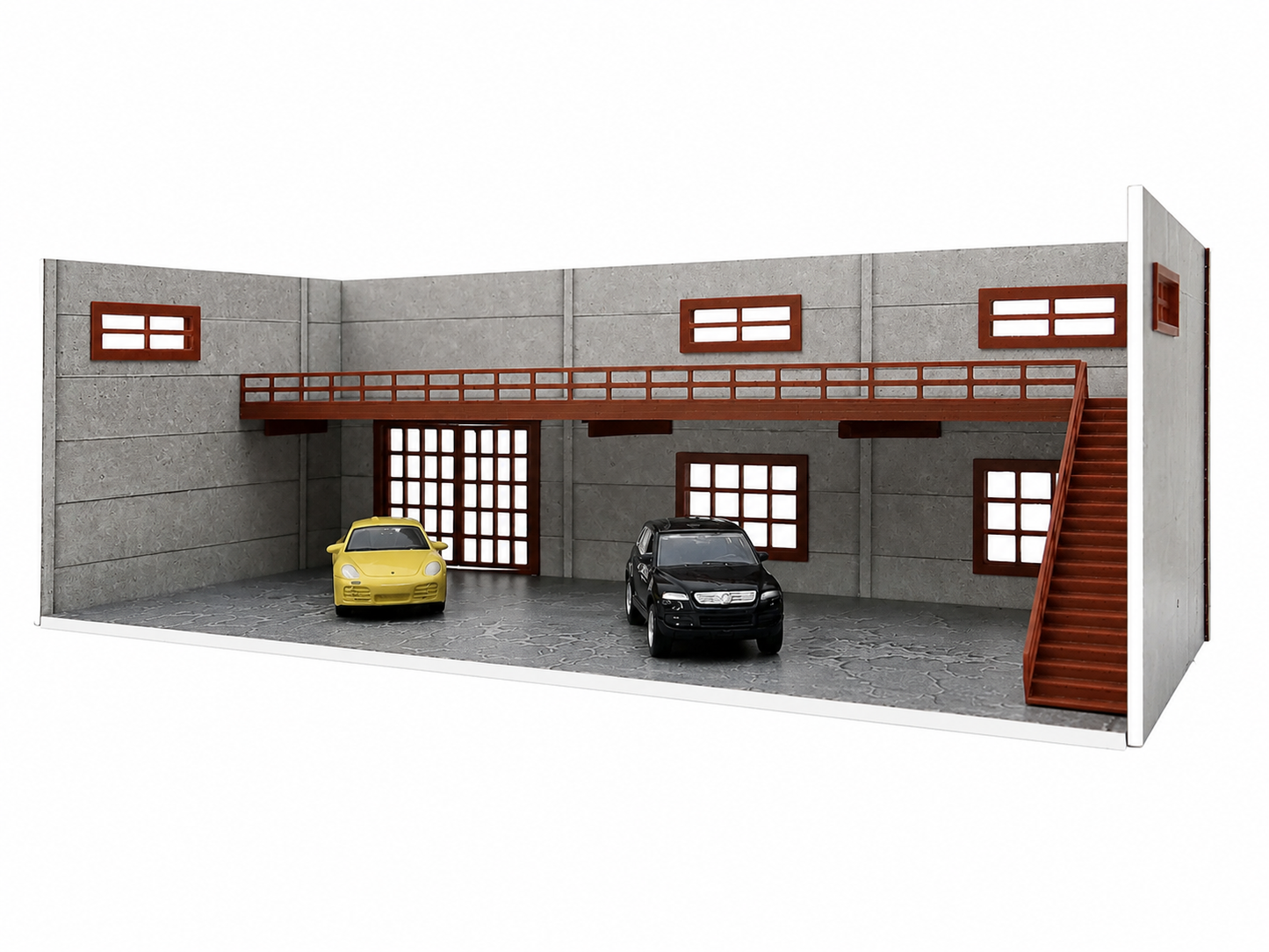 Two-Floor Auto Service Car Model Diorama Garage Display Scale 1:60 - 1:64