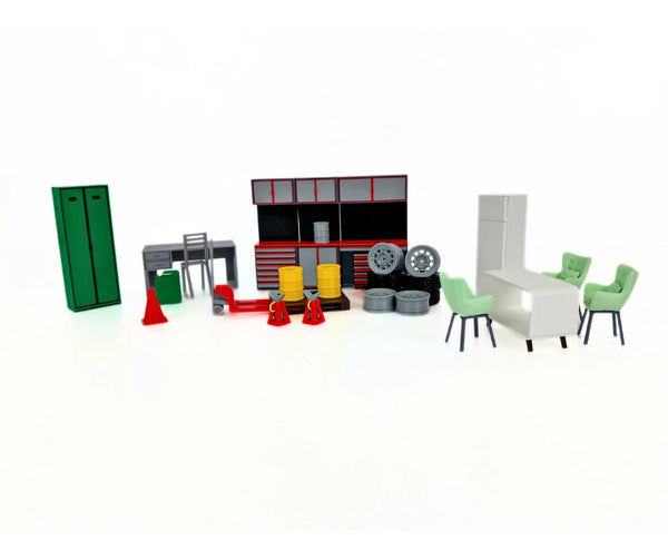 Auto Service Furniture & Tools 1:18 Scale Realistic Decoration Diorama Set 1/18