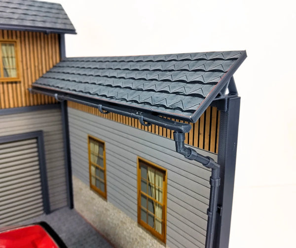 Realistic Model Car Auto Garage 1:18 Scale House Front Diorama Kit Display Scene