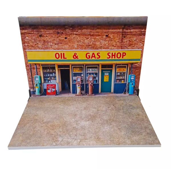 Gas & Oil Shop Die-cast cars display Scale 1:24 Diorama model kit Size 1/24