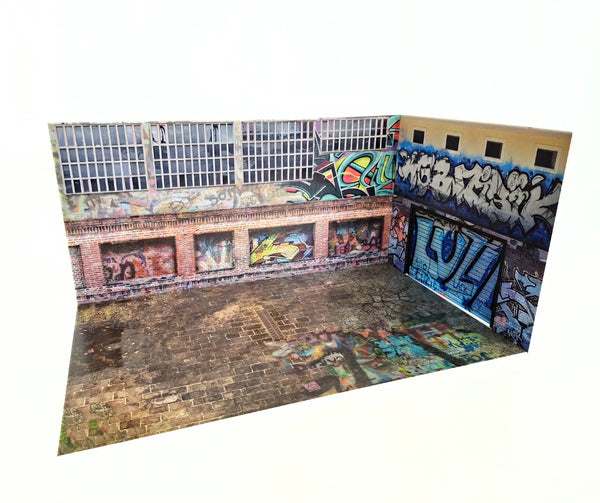 1:18 Scale Urban Graffiti Garage Diorama Kit - Model Car Display Scene SIZE 1/18