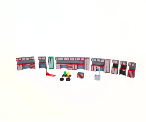 1:43 Scale Workshop Diorama Mega Set – Model Car Garage Furniture Accessories