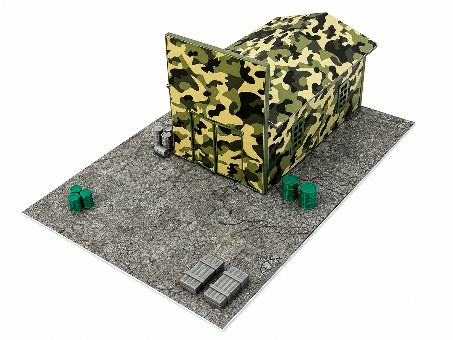 Military Car Garage Diorama – Scale 1:60–1:64 Display Diecast Vehicle Models