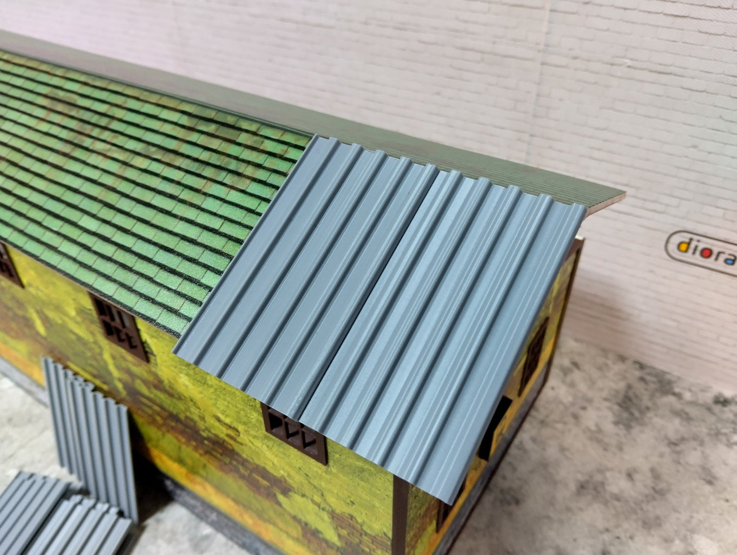 Corrugated roofing sheets 1/24 scale Diorama building parts Metal roof panels