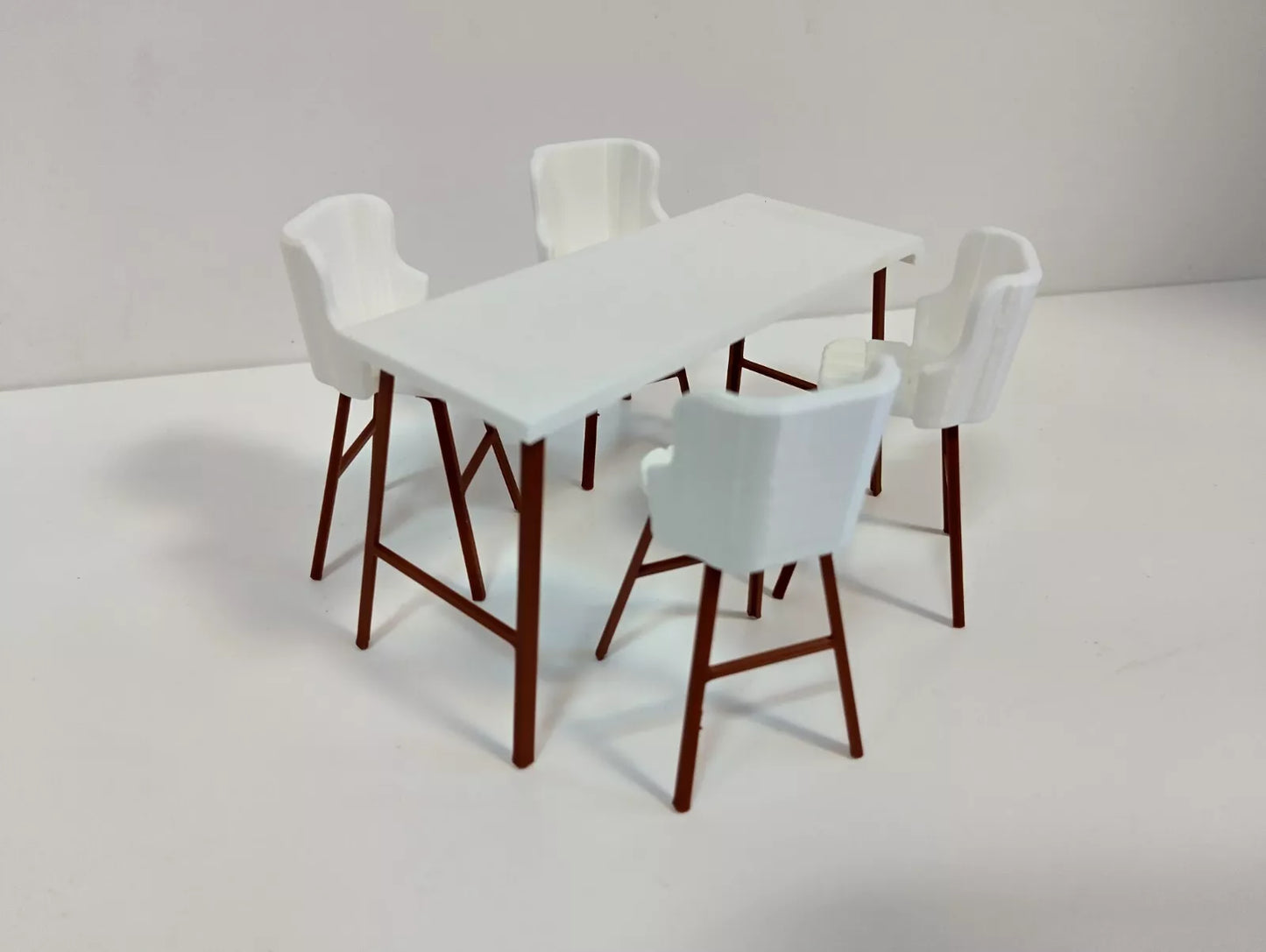 Diorama model decoration Table & Chairs Set 1/18 size Home furnishing 1:18 scale