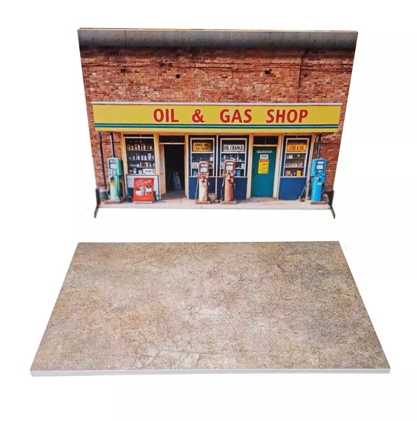 Gas & Oil Shop Die-cast cars display Scale 1:24 Diorama model kit Size 1/24