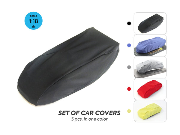 Set of car covers for car models. Scale 1:18.