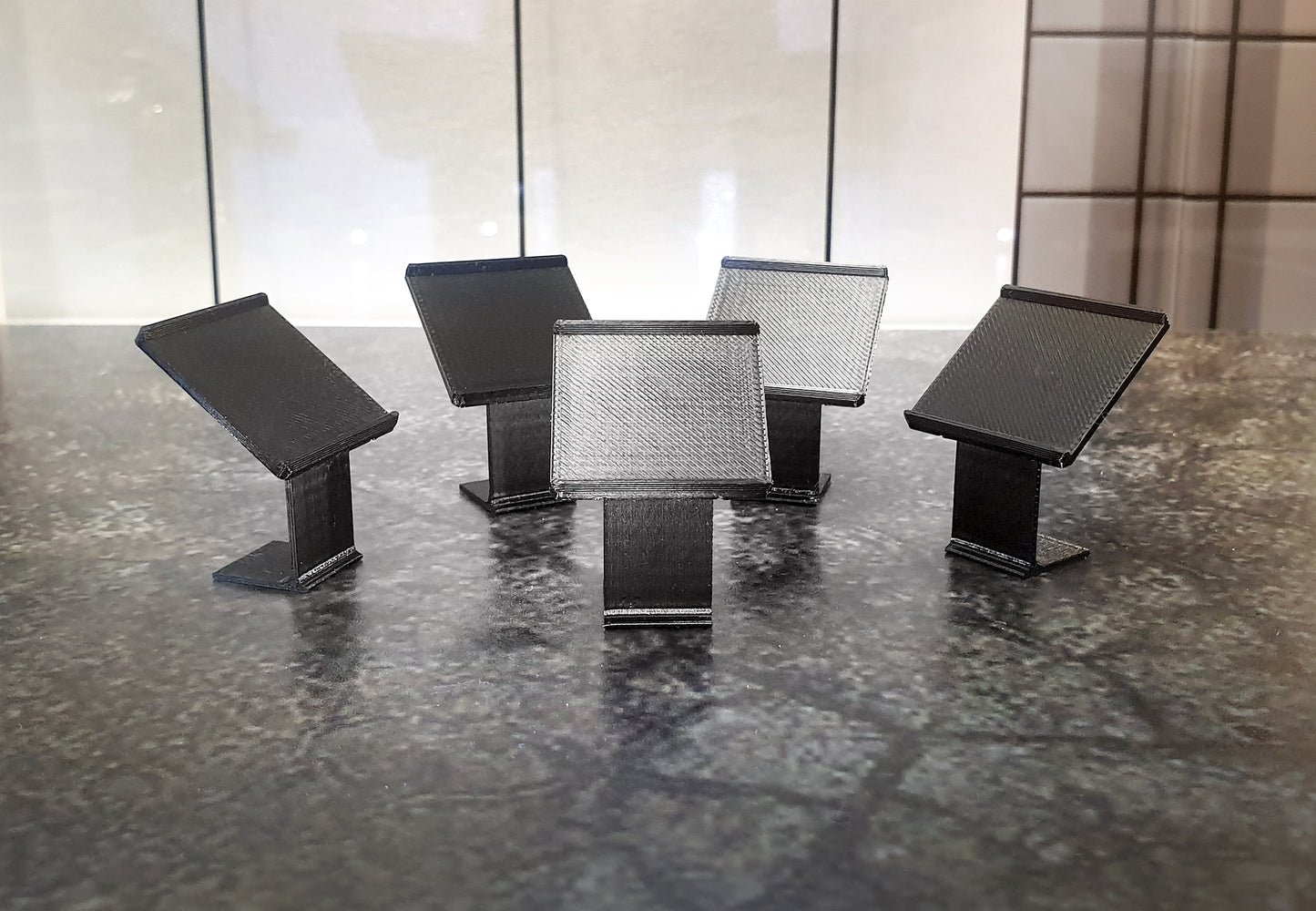 Car showroom information signs. Scale 1:18.