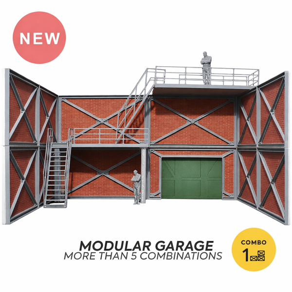 Brick modular garage Scale 1:43 Diorama model kit Size 1:43 Model cars display