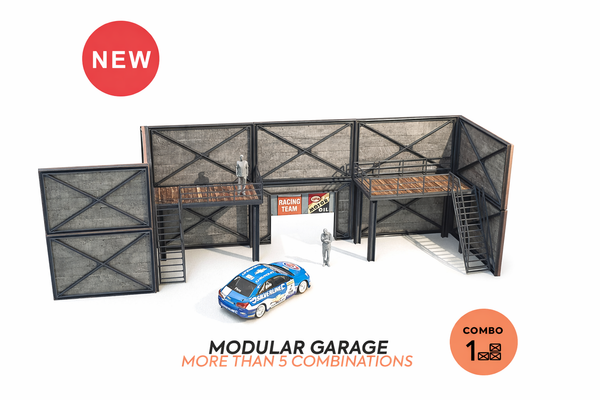 Concrete modular garage Diorama model kit Scale 1:43 Car models display Size 1/43