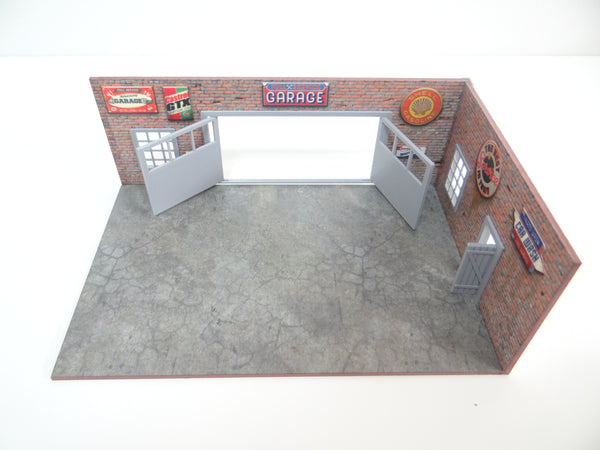 diorama brick model car garage scale 1/60 - 64