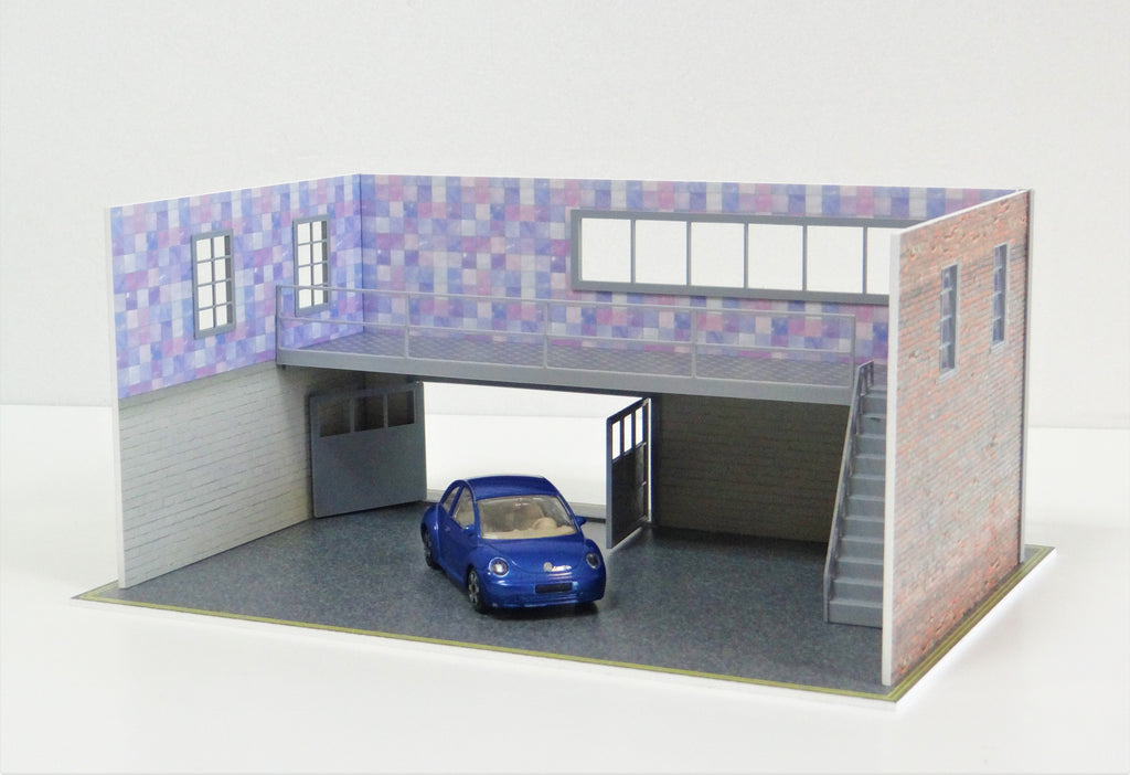 Diorama Model Kit Two Floor Auto Service Car Garage Scale 1:43