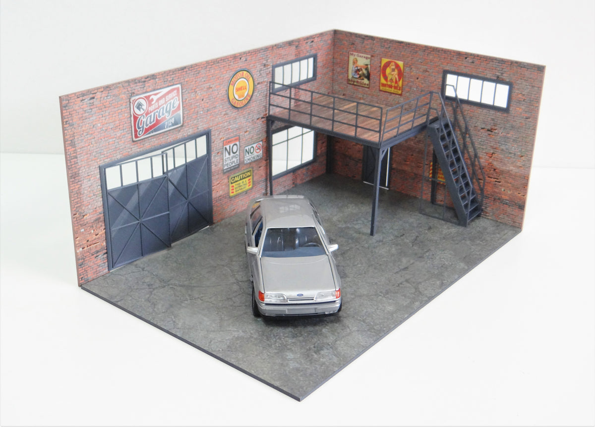 Scale 1:24 Diorama two-floor auto garage Model cars display – dioramatoys